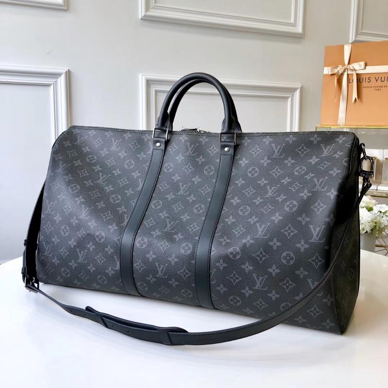 LV Backpacks and Travel Bags M40605 Black Flower Black Leather